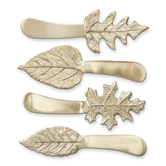 Gold Leaf Cheese Spreader Set