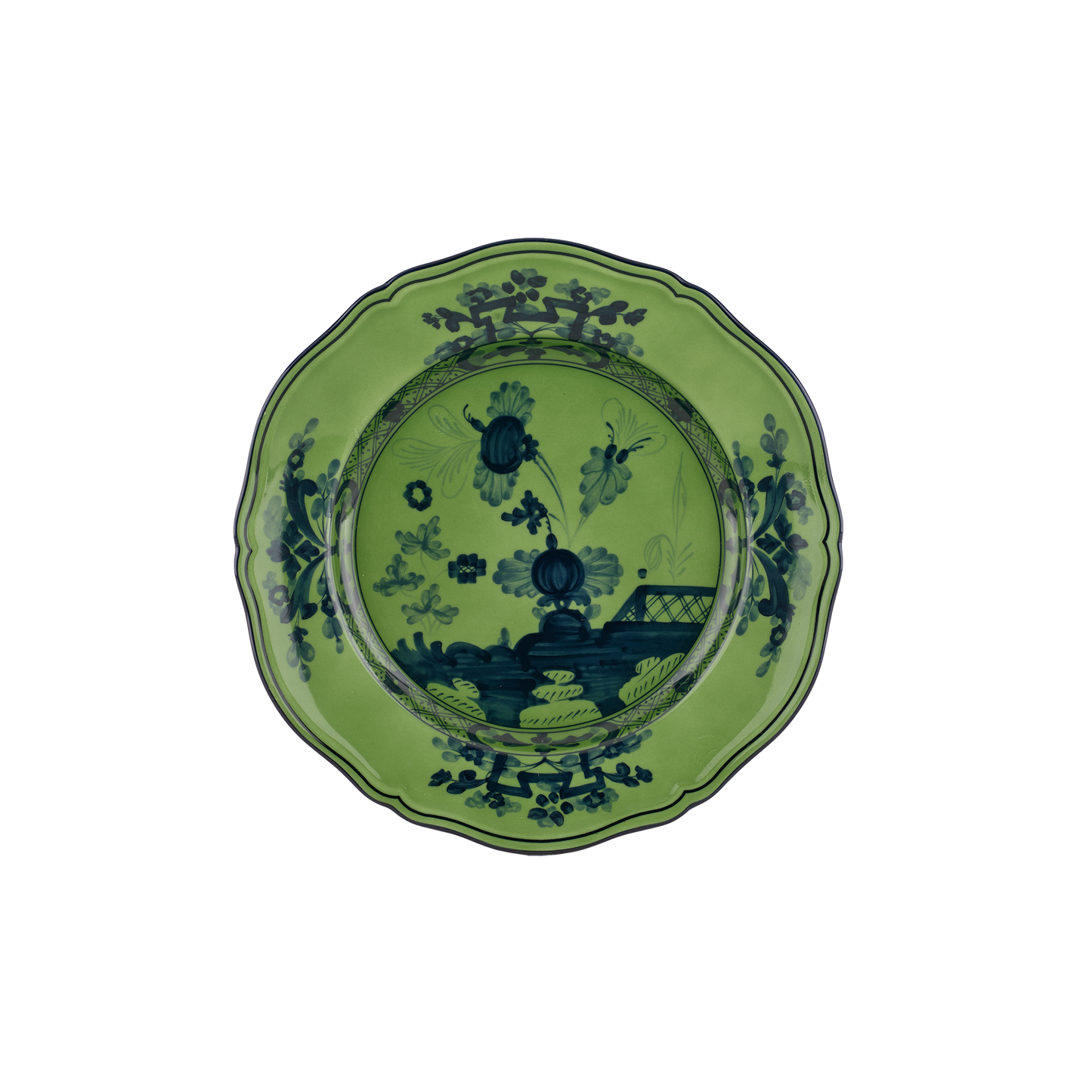 Ginori 1735 Oriente Italiano Malachite Flat Dinner Plate | 10.5in