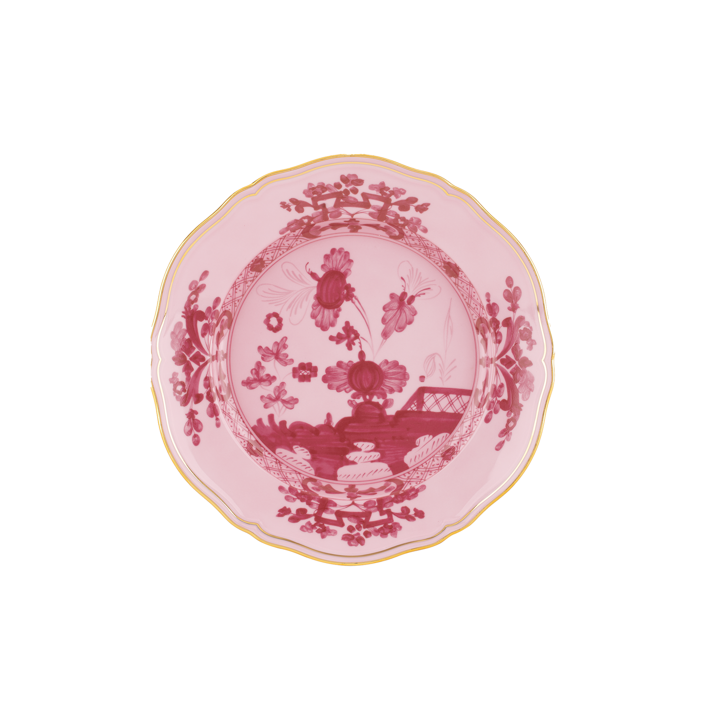 Ginori 1735 Oriente Italiano Flat Dinner Plate | Porpora Pink 10.5in