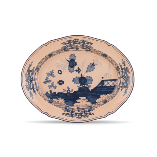 Ginori 1735 Oriente Italiano Cipria Oval Flat Platter | 13.5in
