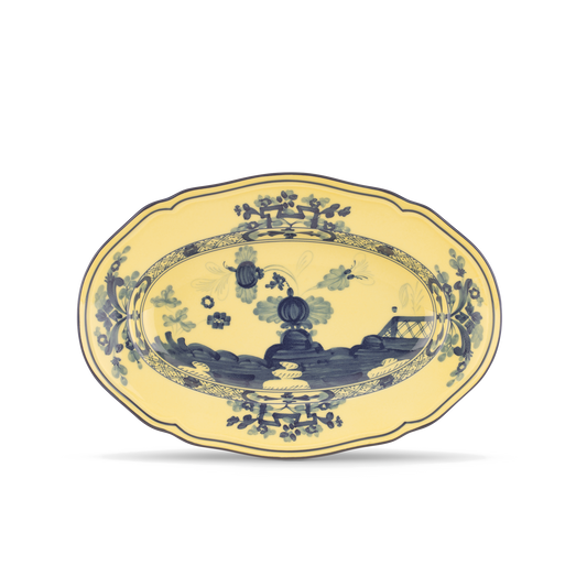 Ginori 1735 Oriente Italiano Citrino Oval Flat Platter | 13.5in