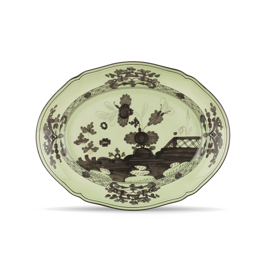 Ginori 1735 Oriente Italiano Bario Oval Flat Platter | 13.5in