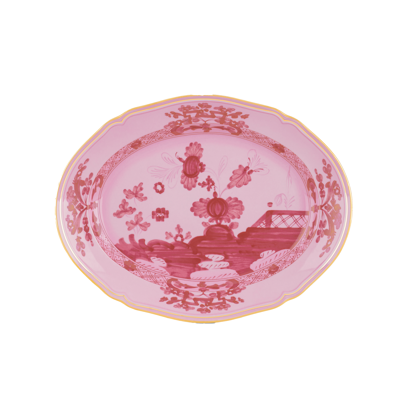 Ginori 1735 Oriente Italiano Oval Platter | Porpora Pink 13.5in