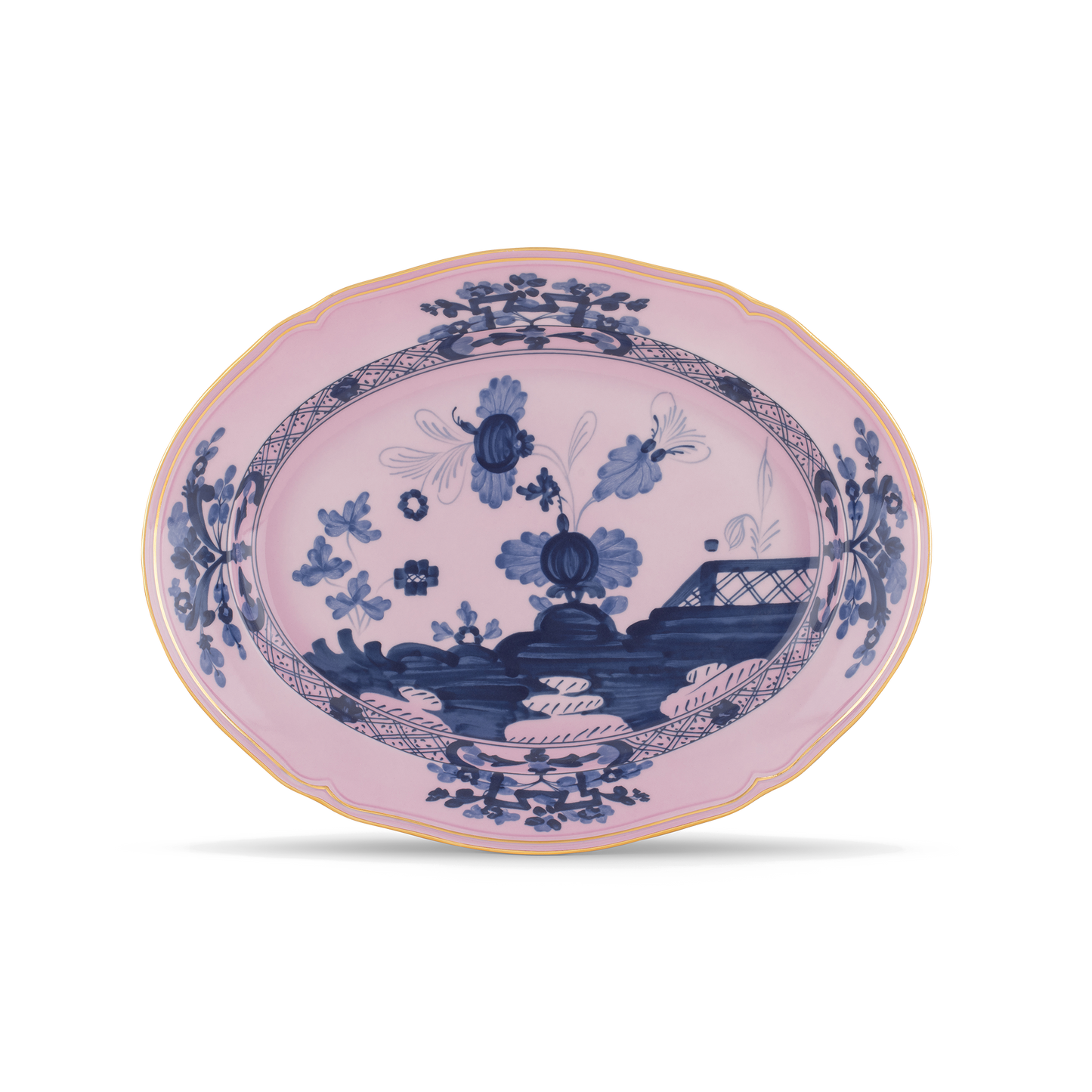 Ginori 1735 Oriente Italiano Azalea Oval Flat Platter | 13.5in
