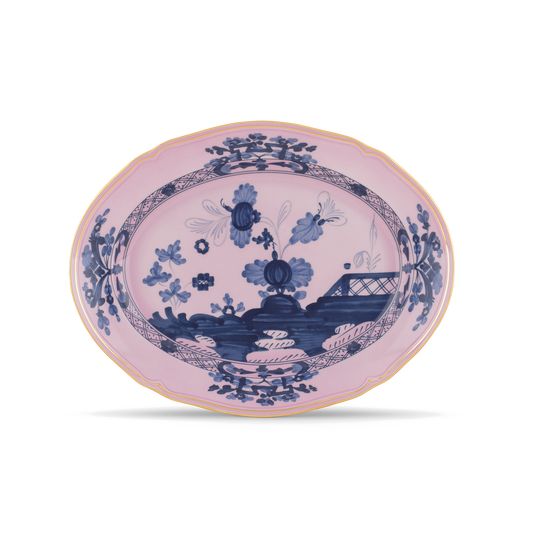 Ginori 1735 Oriente Italiano Azalea Oval Flat Platter | 13.5in