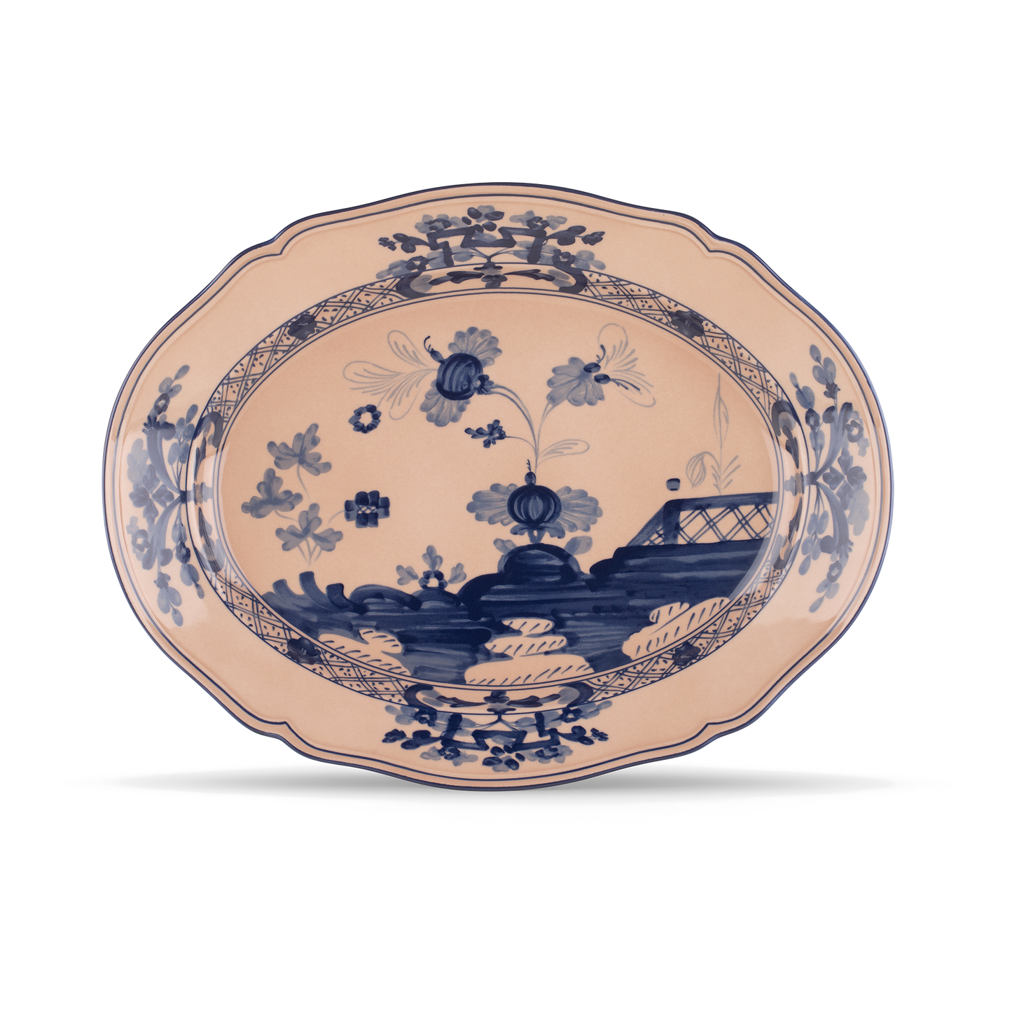 Ginori 1735 Oriente Italiano Cipria Oval Flat Platter | 15in