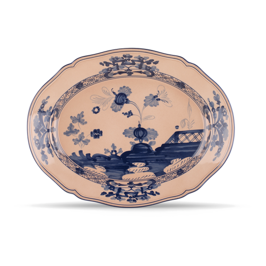 Ginori 1735 Oriente Italiano Cipria Oval Flat Platter | 15in