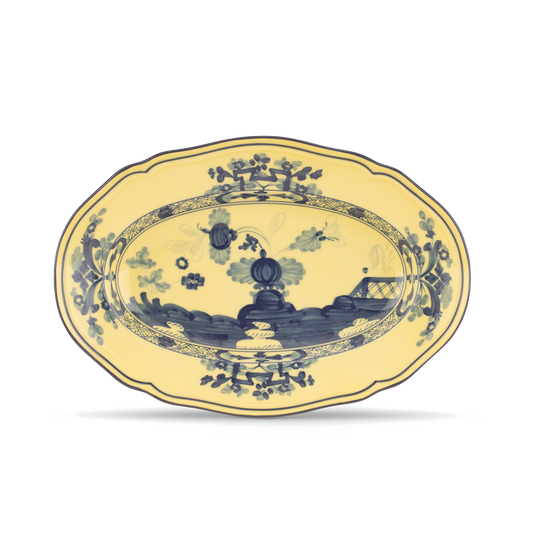 Ginori 1735 Oriente Italiano Citrino Oval Flat Platter | 15in