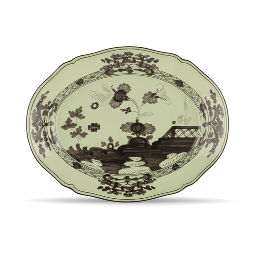 Ginori 1735 Oriente Italiano Bario Oval Flat Platter | 15in