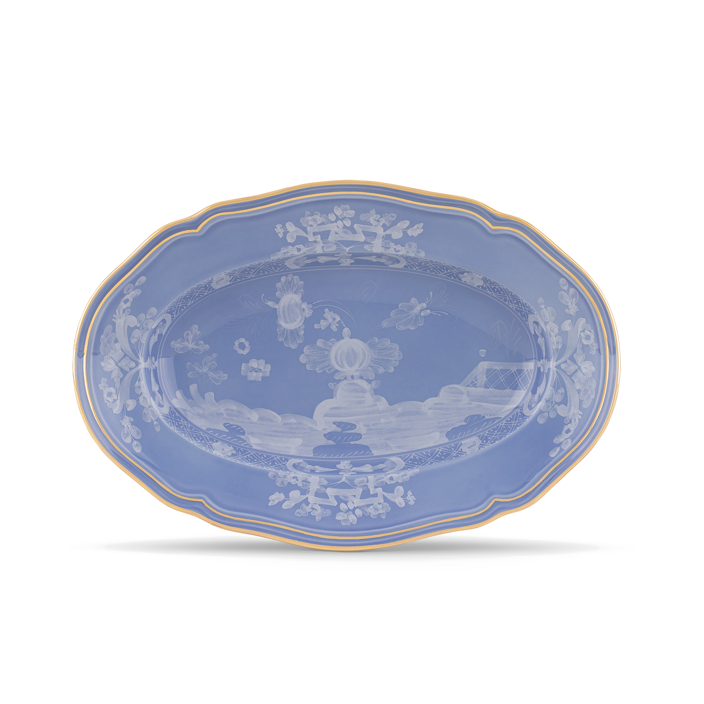 Ginori 1735 Oriente Italiano Pervinca Oval Flat Platter | 15in