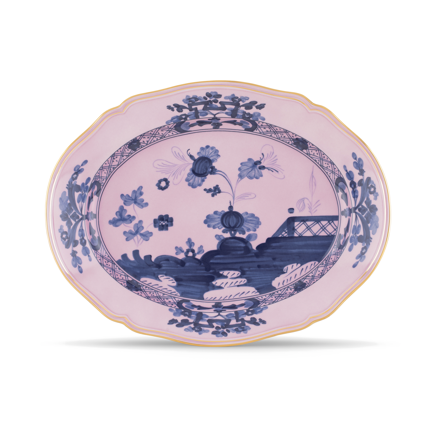Ginori 1735 Oriente Italiano Azalea Oval Flat Platter | 15in