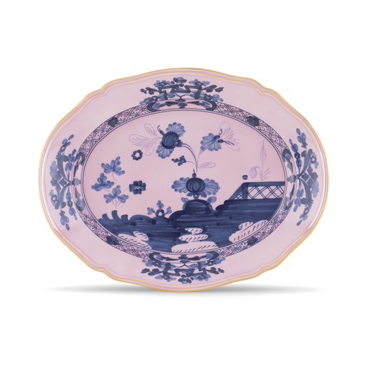 Ginori 1735 Oriente Italiano Azalea Oval Flat Platter | 15in