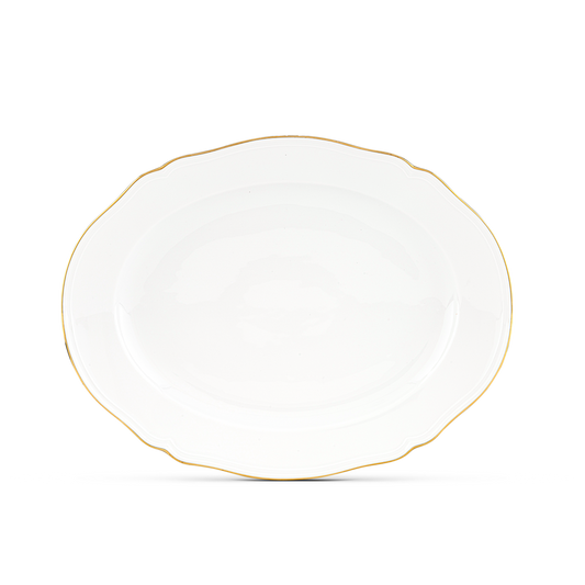 Ginori 1735 Corona Oro Brillante Oval Flat Platter  | 15in