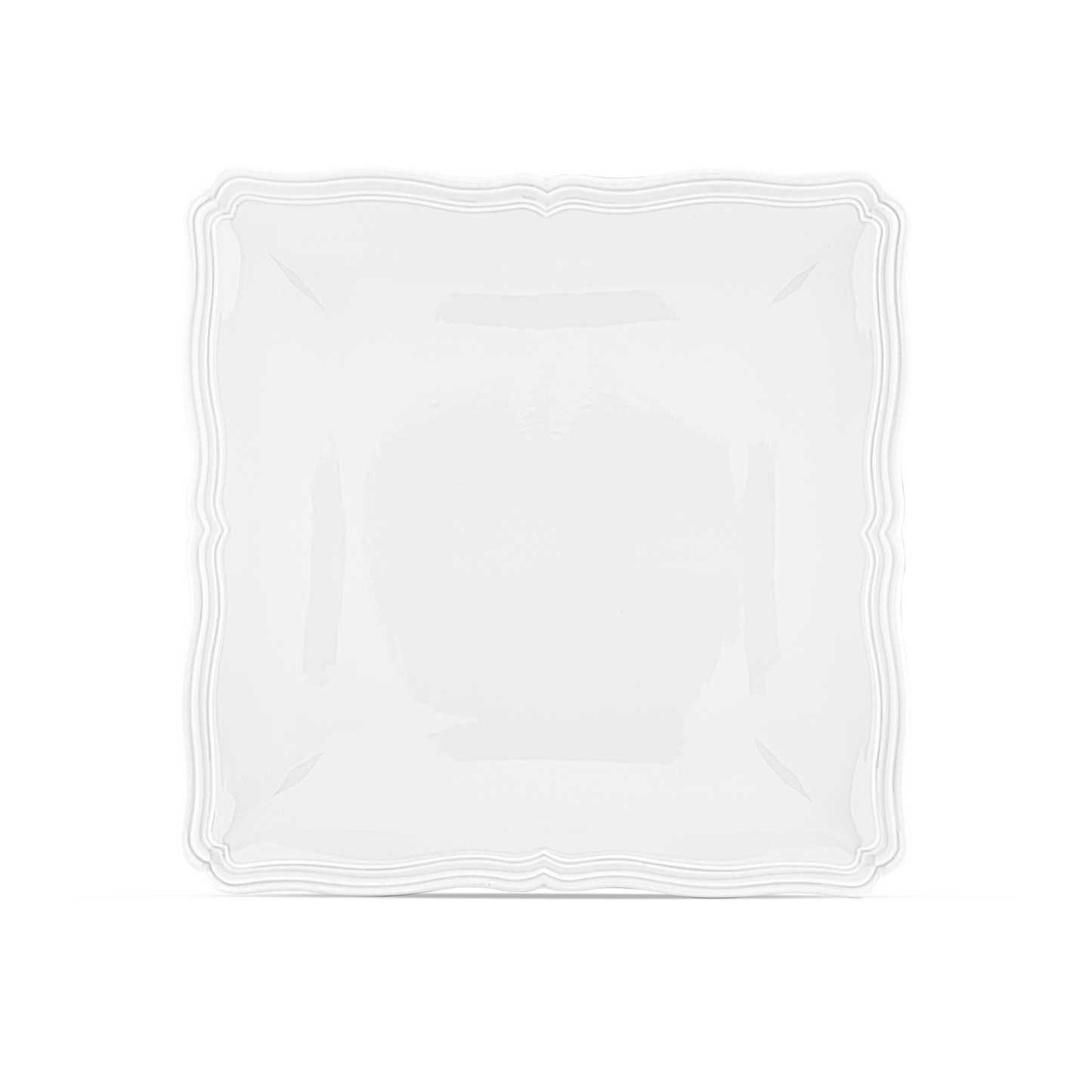 Ginori 1735 Antico Doccia Bianco Large Square Flat Plate | 11.25in