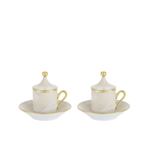 Ginori 1735 Oriente Italiano Meringa Tête À Tête Coffee Set