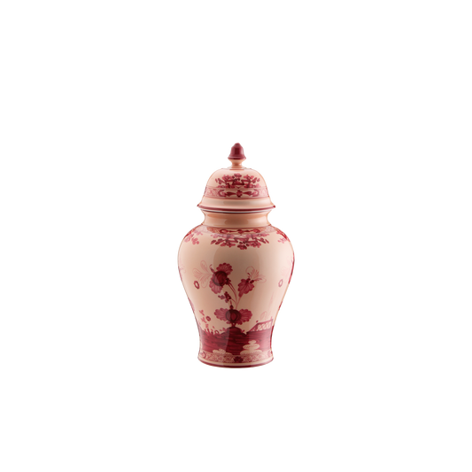 Ginori 1735 Oriente Italiano Vermiglio Potiche Vase with Cover | 12.2in
