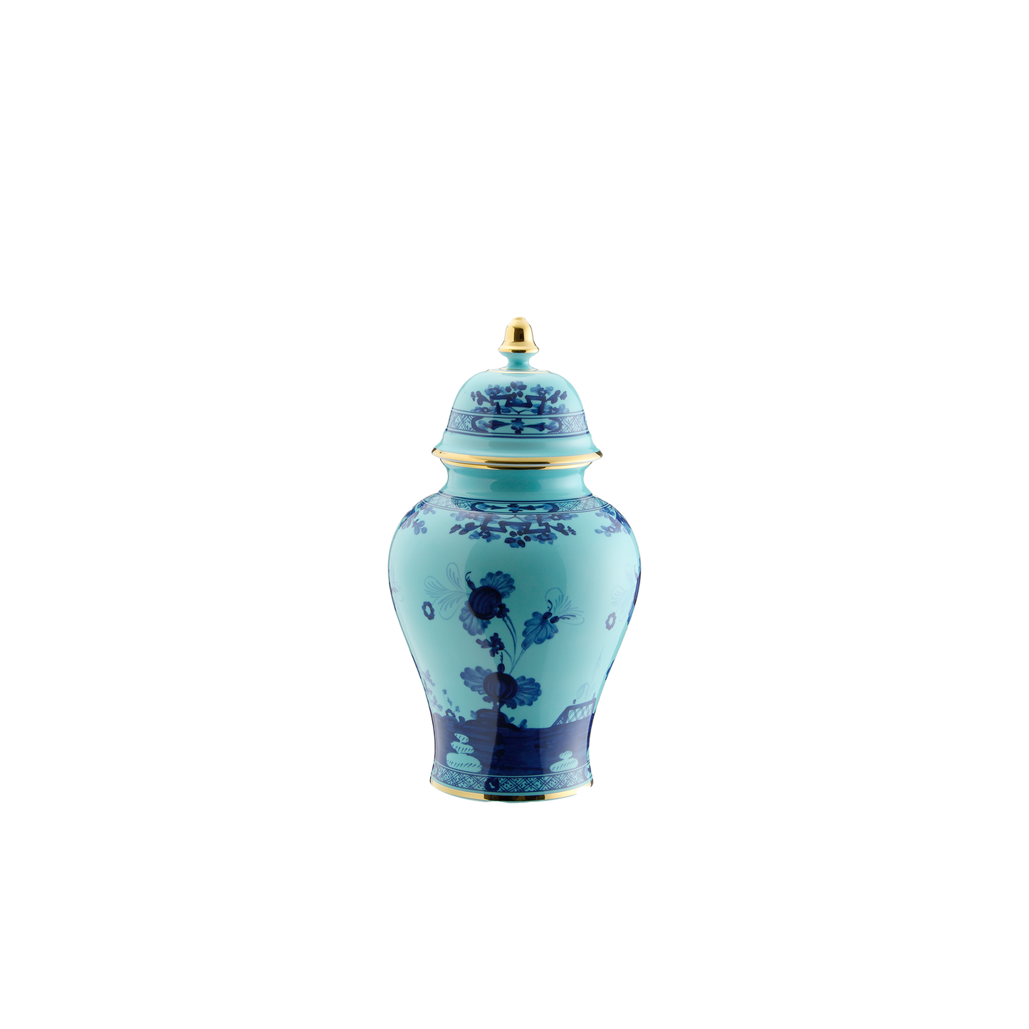 Ginori 1735 Oriente Italiano Iris Potiche Vase with Cover | 12.2in
