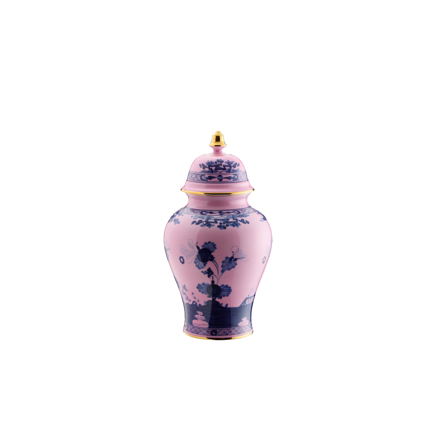 Ginori 1735 Oriente Italiano Azalea Potiche Vase with Cover | 12.2in