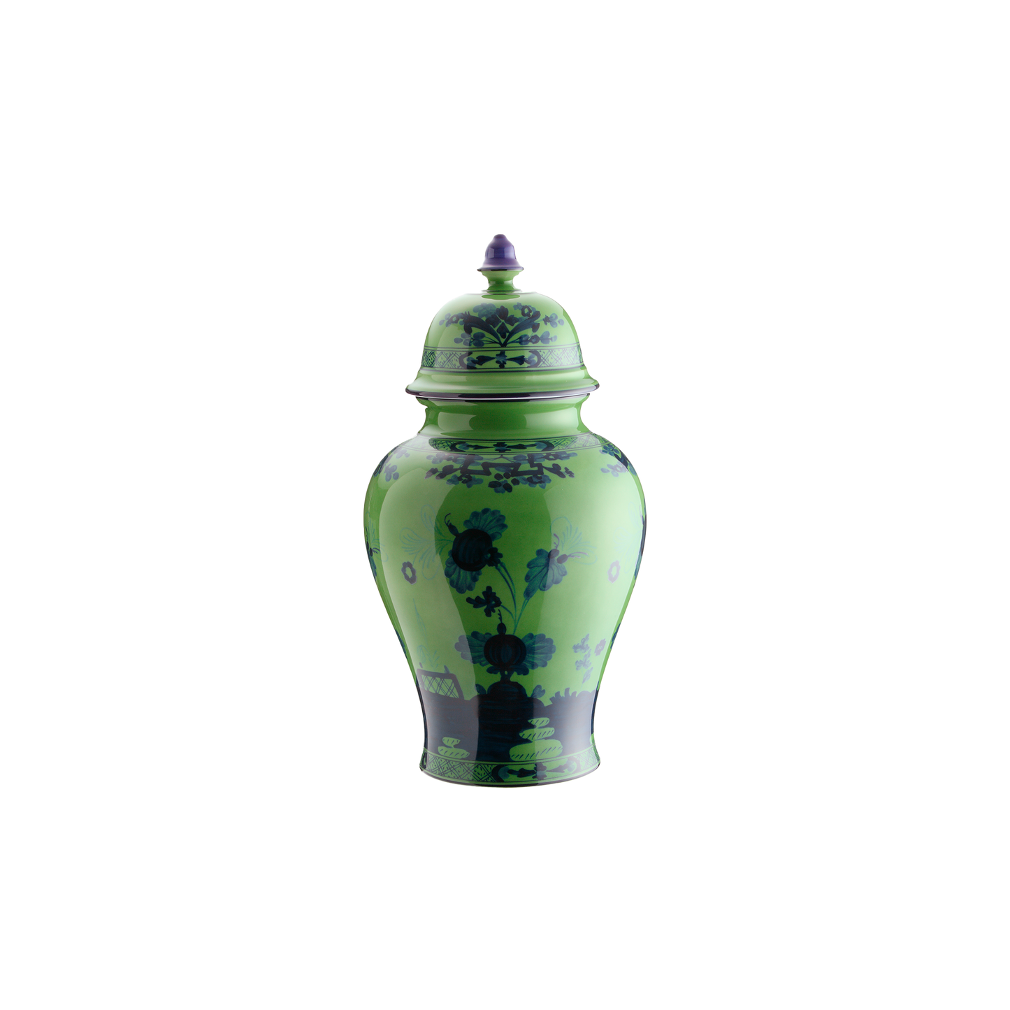 Ginori 1735 Oriente Italiano Malachite Potiche Vase with Cover | 15in