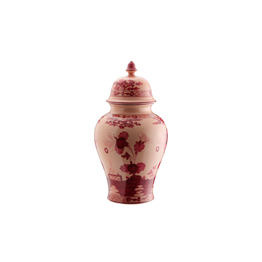 Ginori 1735 Oriente Italiano Vermiglio Potiche Vase with Cover | 15in