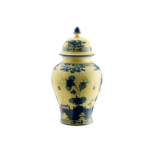 Ginori 1735 Oriente Italiano Citrino Potiche Vase with Cover | 15in