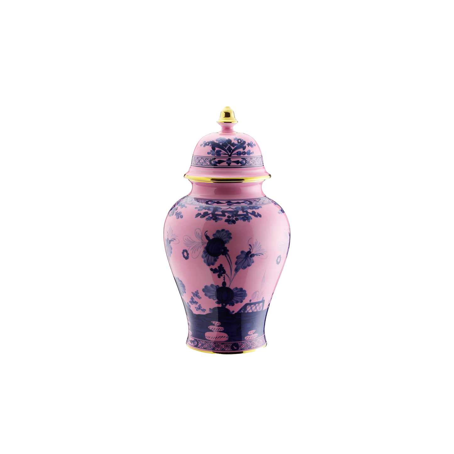 Ginori 1735 Oriente Italiano Azalea Potiche Vase with Cover | 15in
