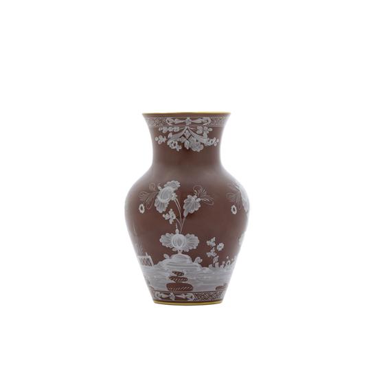 Ginori 1735 Oriente Italiano Castagna Ming Vase | 9in