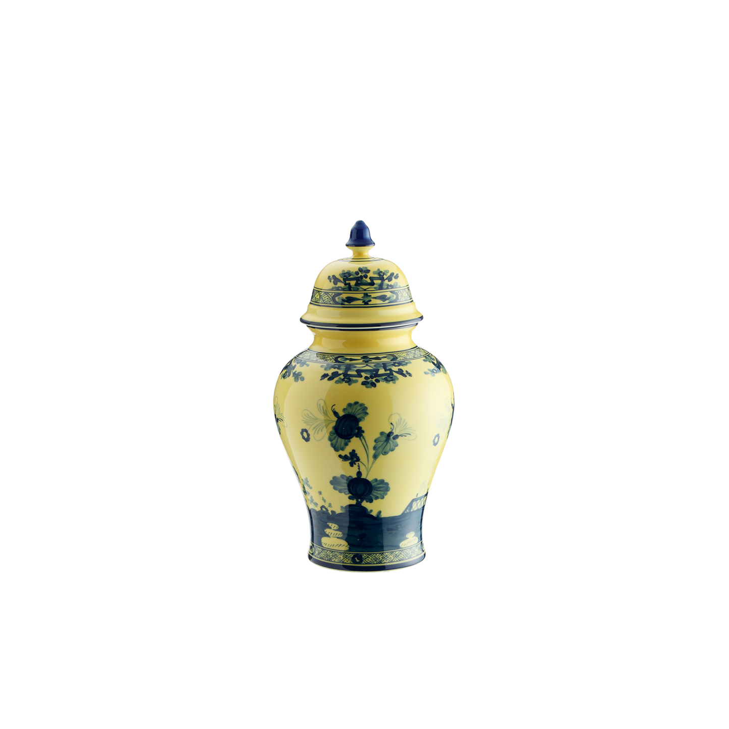 Ginori 1735 Oriente Italiano Citrino Potiche Vase with Cover | 12.2in