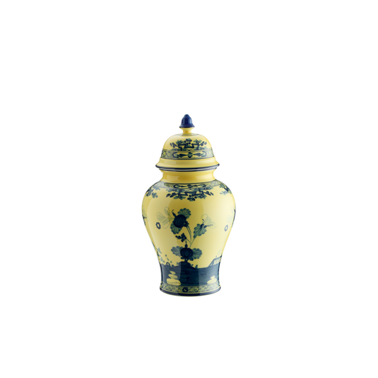 Ginori 1735 Oriente Italiano Citrino Potiche Vase with Cover | 12.2in