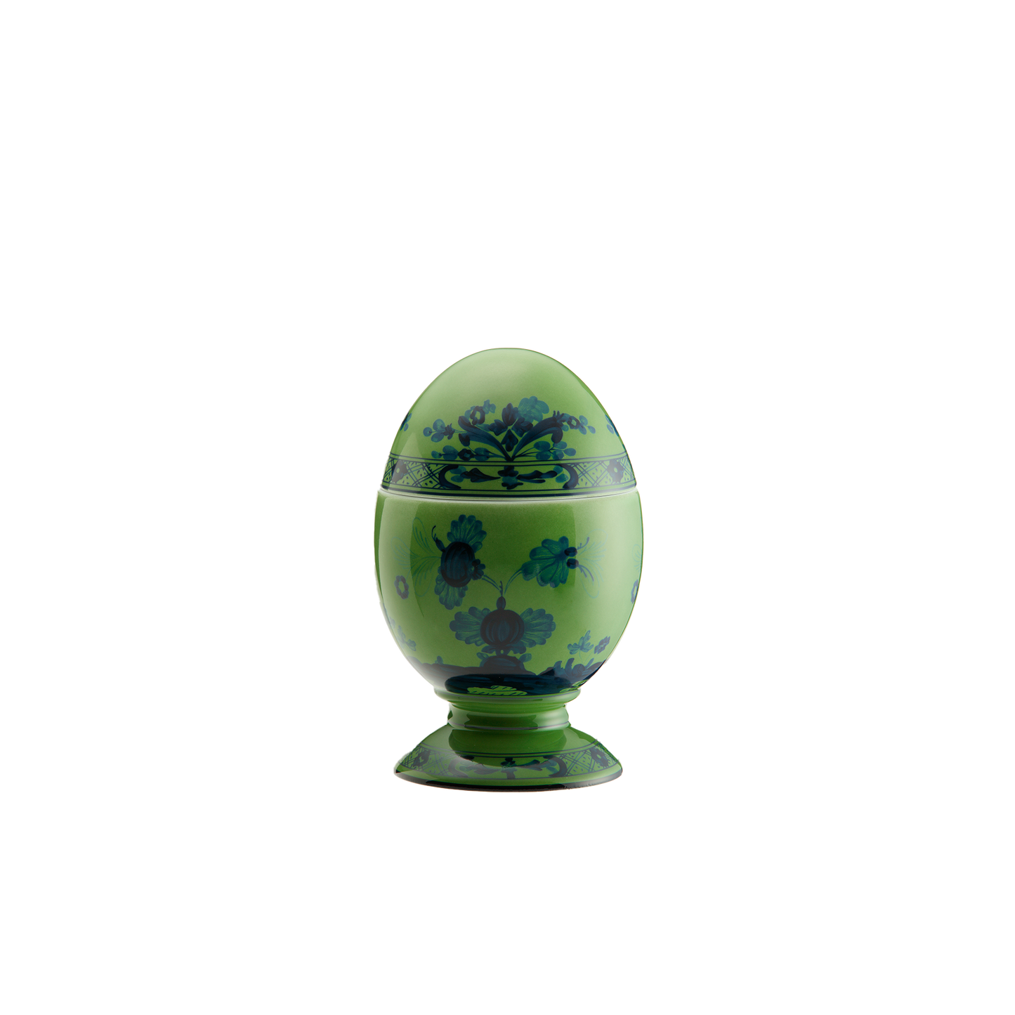Ginori 1735 Oriente Italiano Malachite Vide Poche Egg with Cover | 8.25in