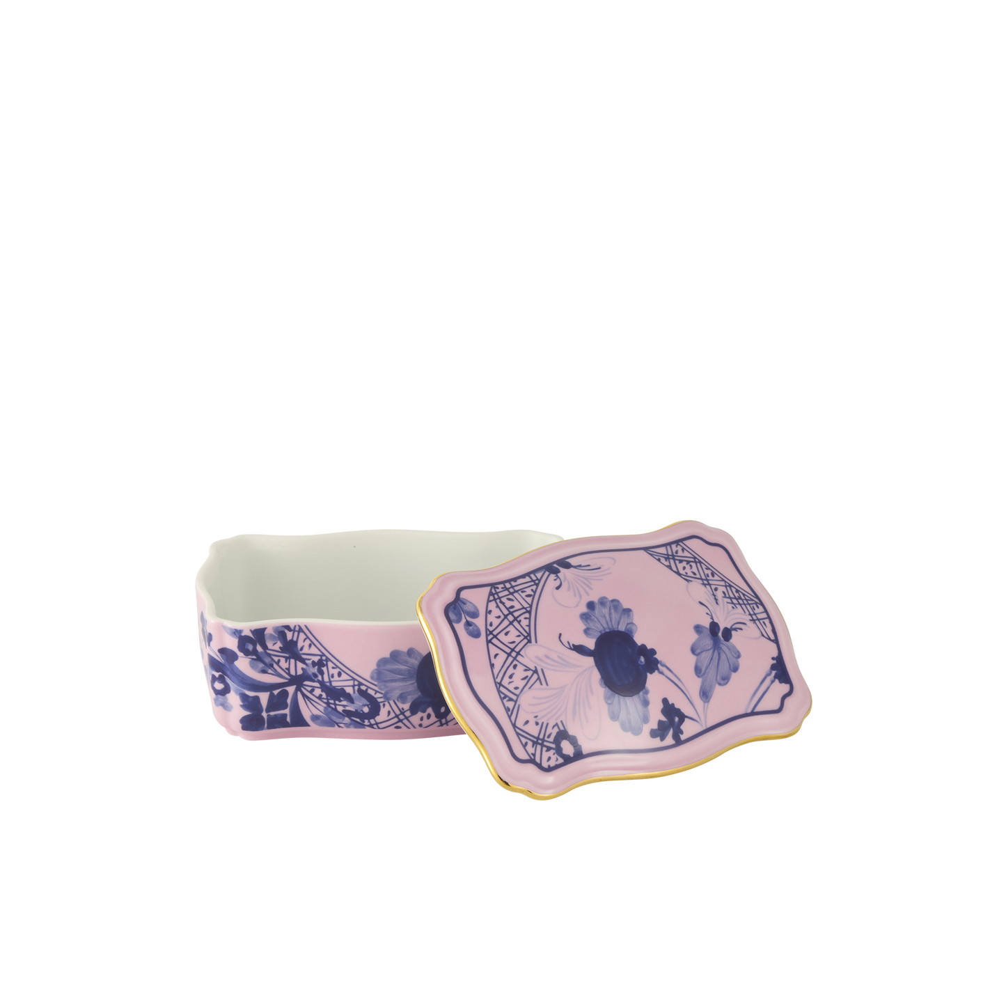Ginori 1735 Oriente Italiano Azalea Large Rectangular Box with Cover | 5.5in