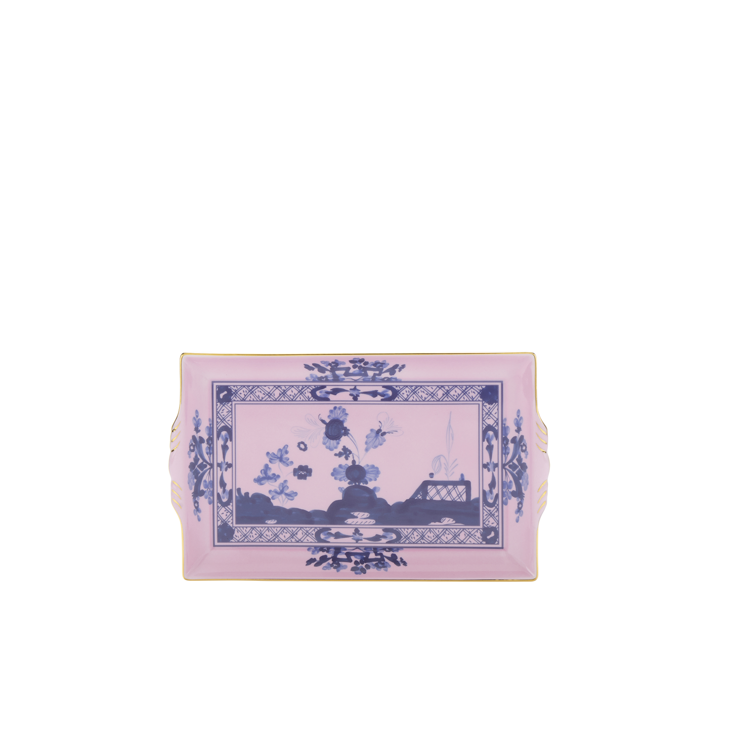 Ginori 1735 Oriente Italiano Azalea Rectangular Tray with Handles | 9.2x6in