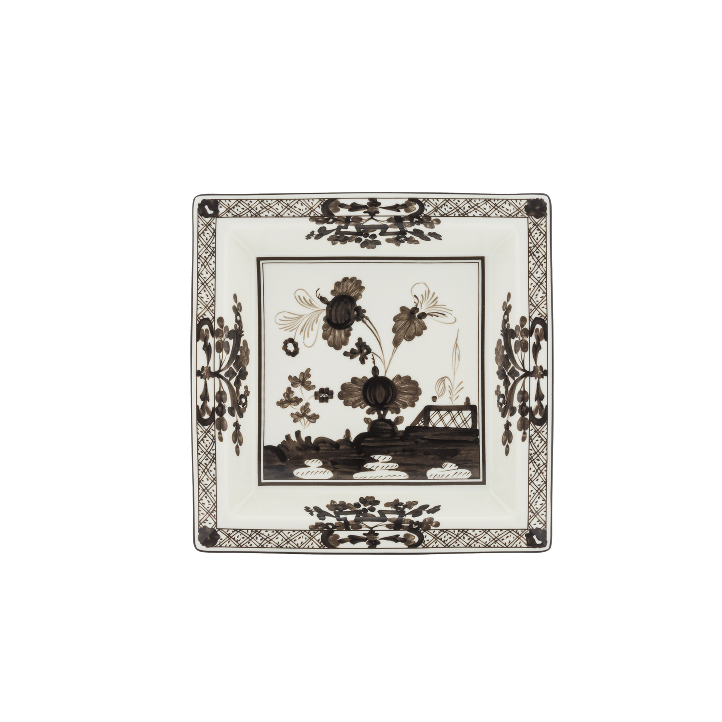 Ginori 1735 Oriente Italiano Albus Vide Poche Large Squared Change Tray | 9.64in
