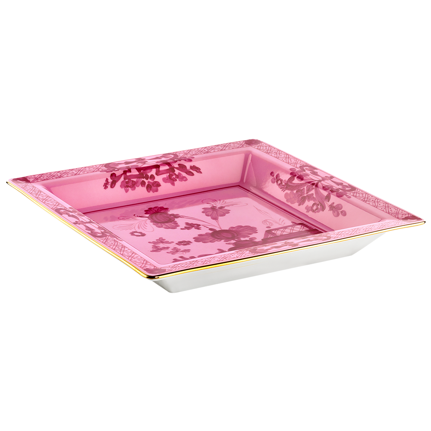 Ginori 1735 Oriente Italiano Square Change Tray | Porpora Pink 9.6in