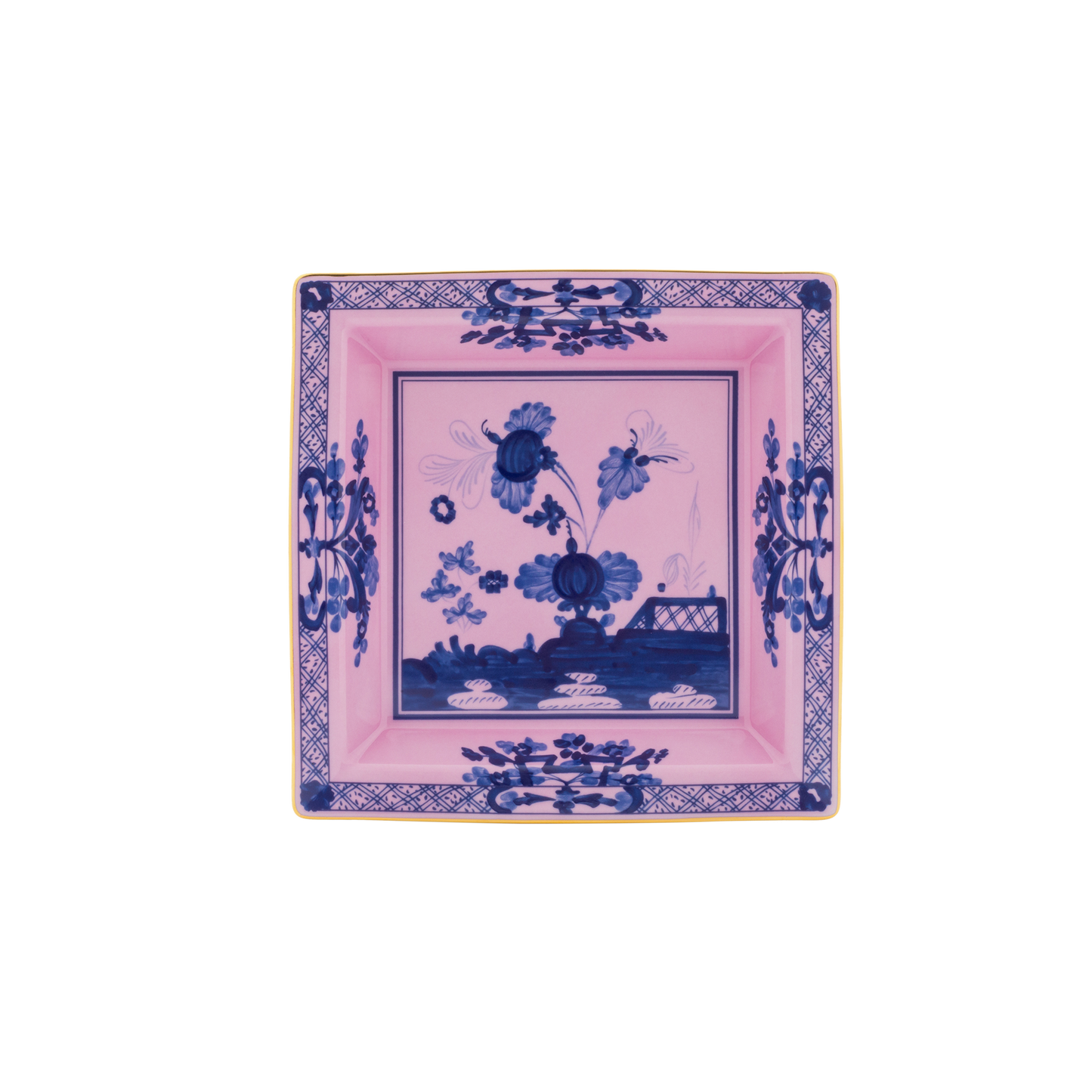 Ginori 1735 Oriente Italiano Azalea Vide Poche Large Squared Change Tray | 9.64in