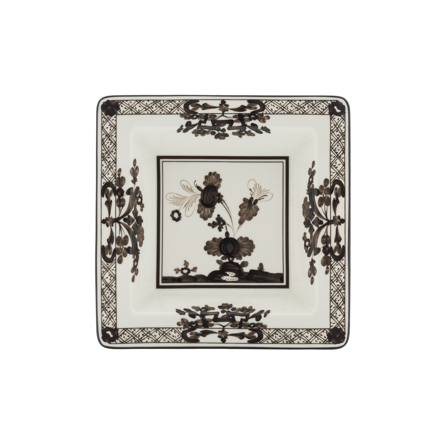 Ginori 1735 Oriente Italiano Albus Vide Poche Small Squared Change Tray | 7in