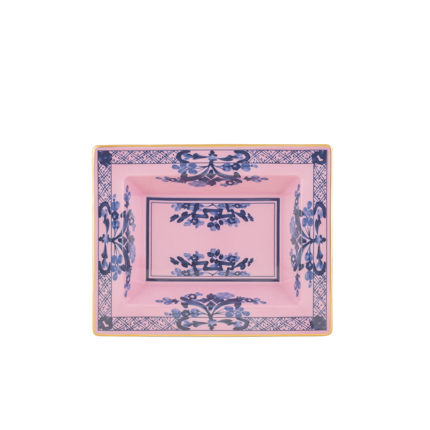 Ginori 1735 Oriente Italiano Azalea Vide Poche Rectangular Change Tray | 6x7.5in