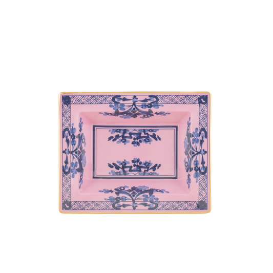 Ginori 1735 Oriente Italiano Azalea Vide Poche Rectangular Change Tray | 6x7.5in