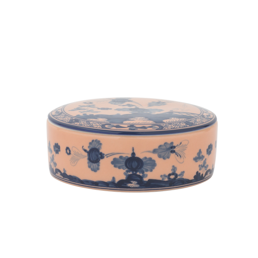 Ginori 1735 Oriente Italiano Cipria Round Box with Cover | 5in