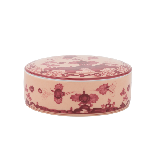 Ginori 1735 Oriente Italiano Vermiglio Round Box with Cover | 5in