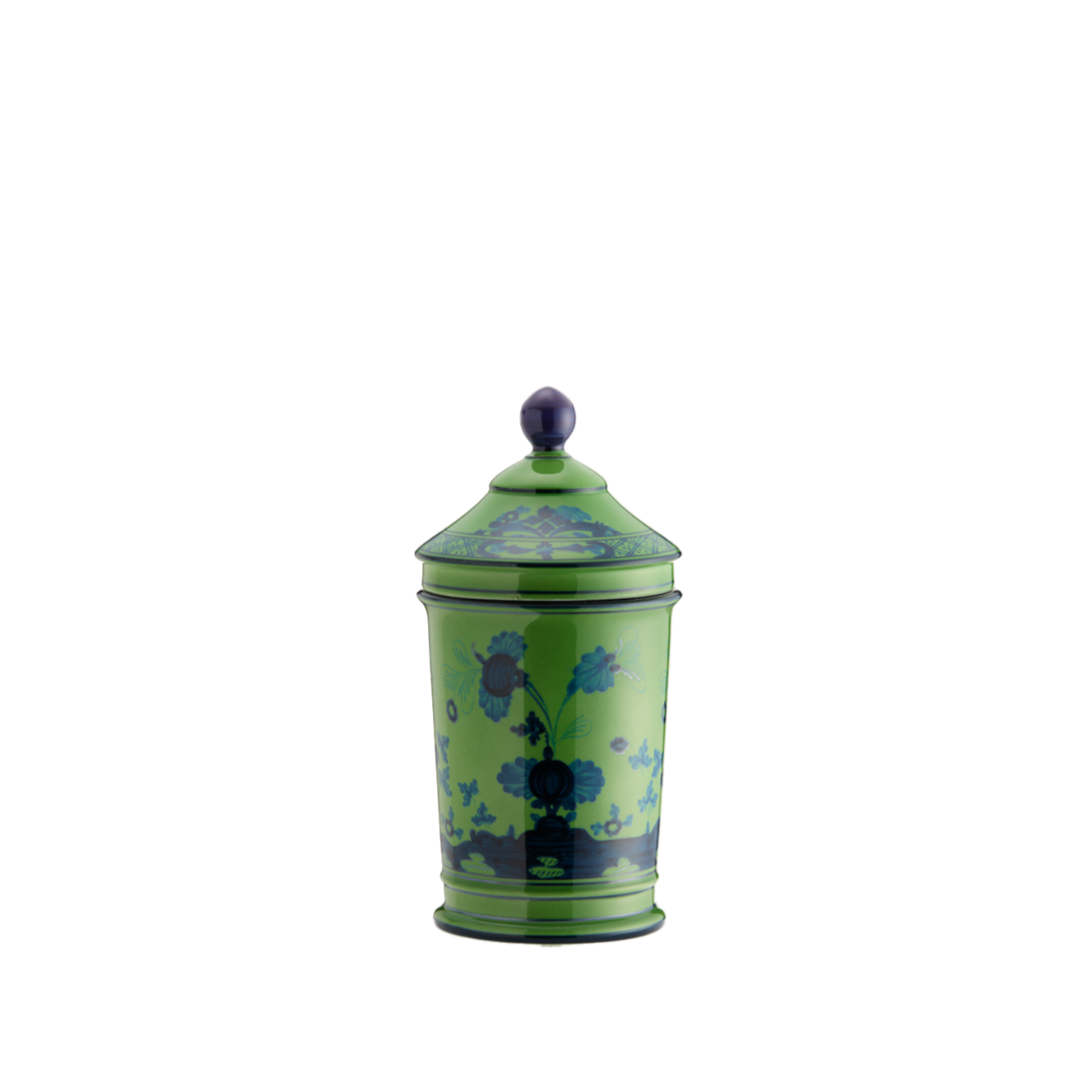 Ginori 1735 Oriente Italiano Malachite Pharmacy Vase with Cover | 8in