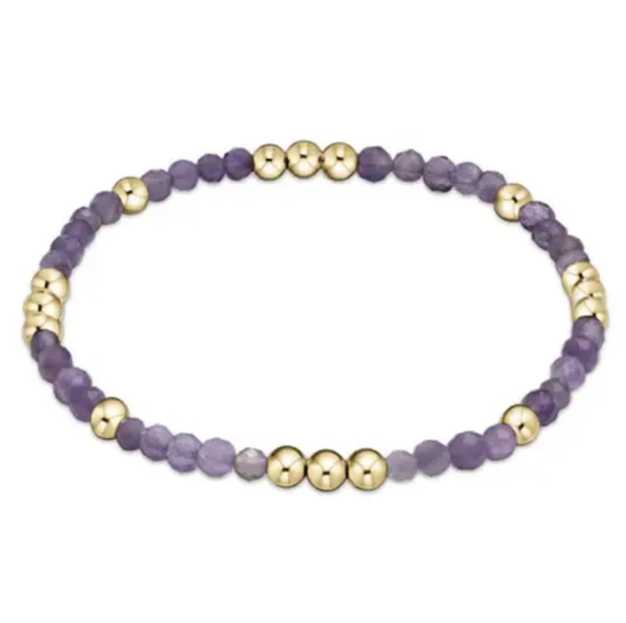 Worthy Pattern 3mm Bead Bracelet | Amethyst