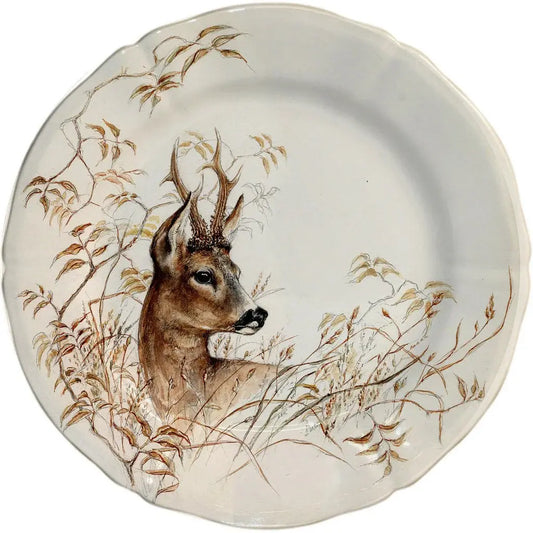 Gien Sologne Game Animals Dessert Plate | 9.25in Deer