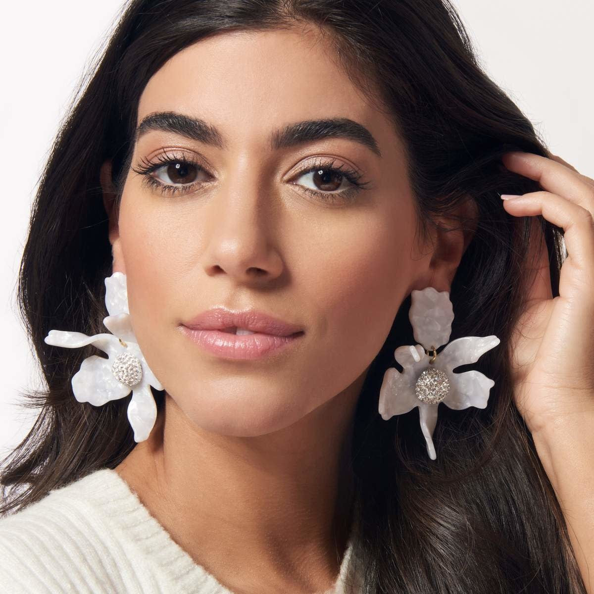Lele Sadoughi Crystal Lily Earrings