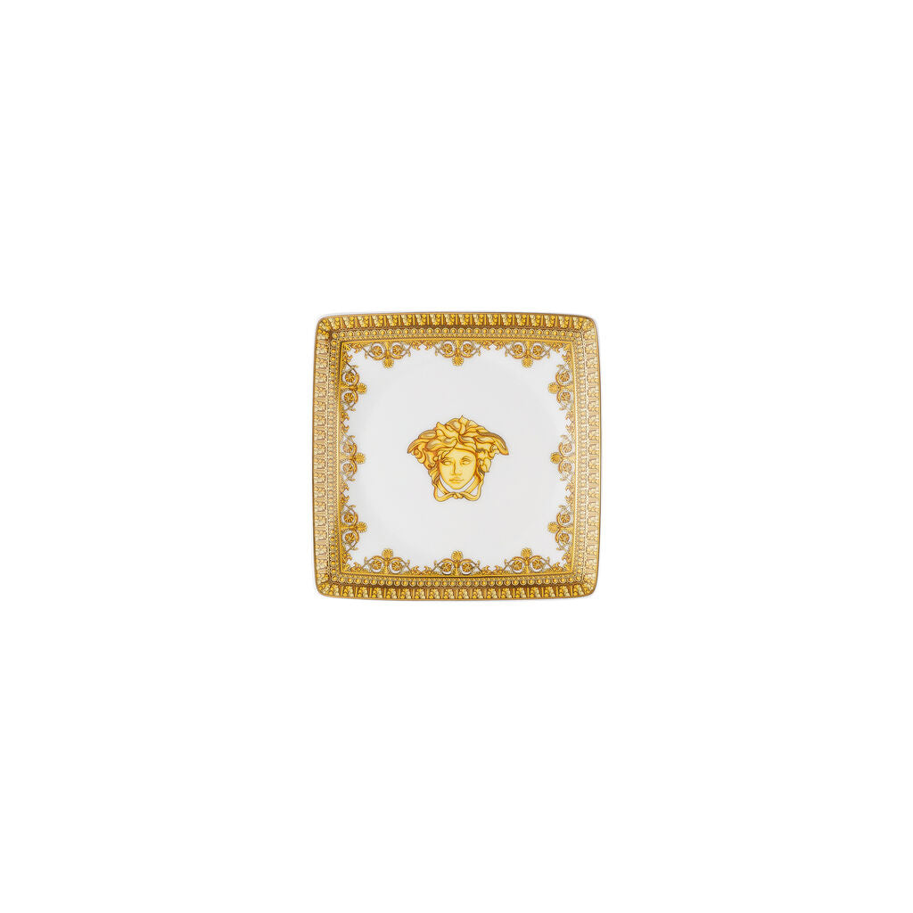 Versace I Love Baroque Bianco Square Canape Dish | 4.75in