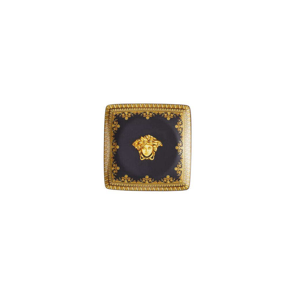 Versace I Love Baroque Nero Square Canape Dish | 4.75in