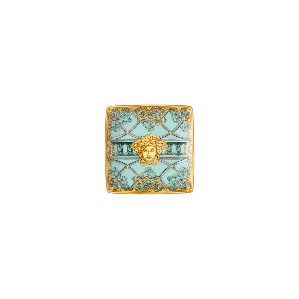 Versace Scala Palazzo Verde Square Canape Dish | 4.75in