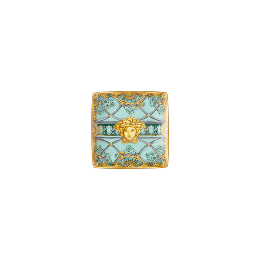 Versace Scala Palazzo Verde Square Canape Dish | 4.75in