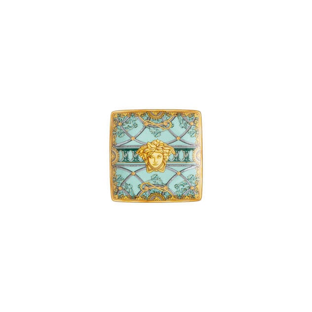 Versace Scala Palazzo Verde Square Canape Dish | 4.75in