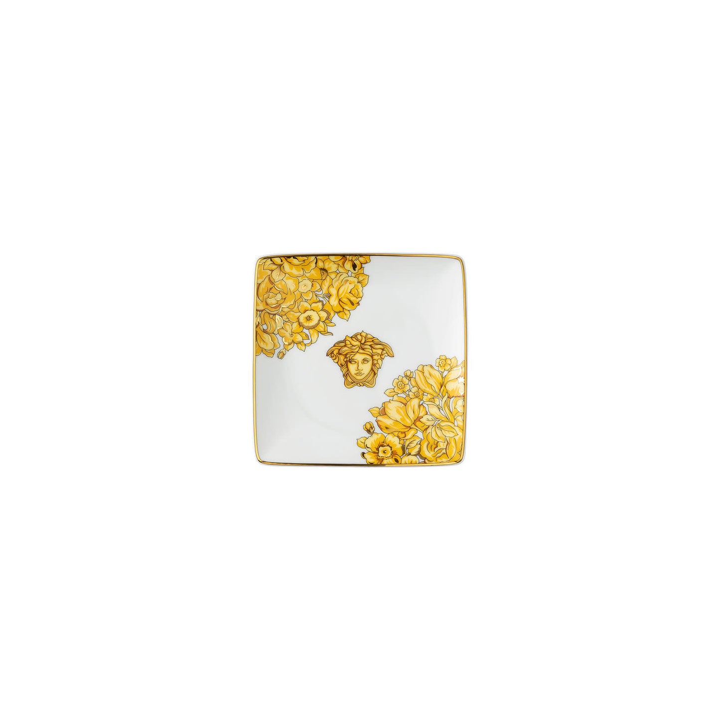 Versace Medusa Rhapsody White Square Canape Dish | 4.75in